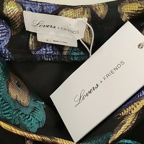 NWT Lovers and Friends Baby Doll Metallic Floral Rhode Cami Tank Top Size Medium - Picture 6 of 16